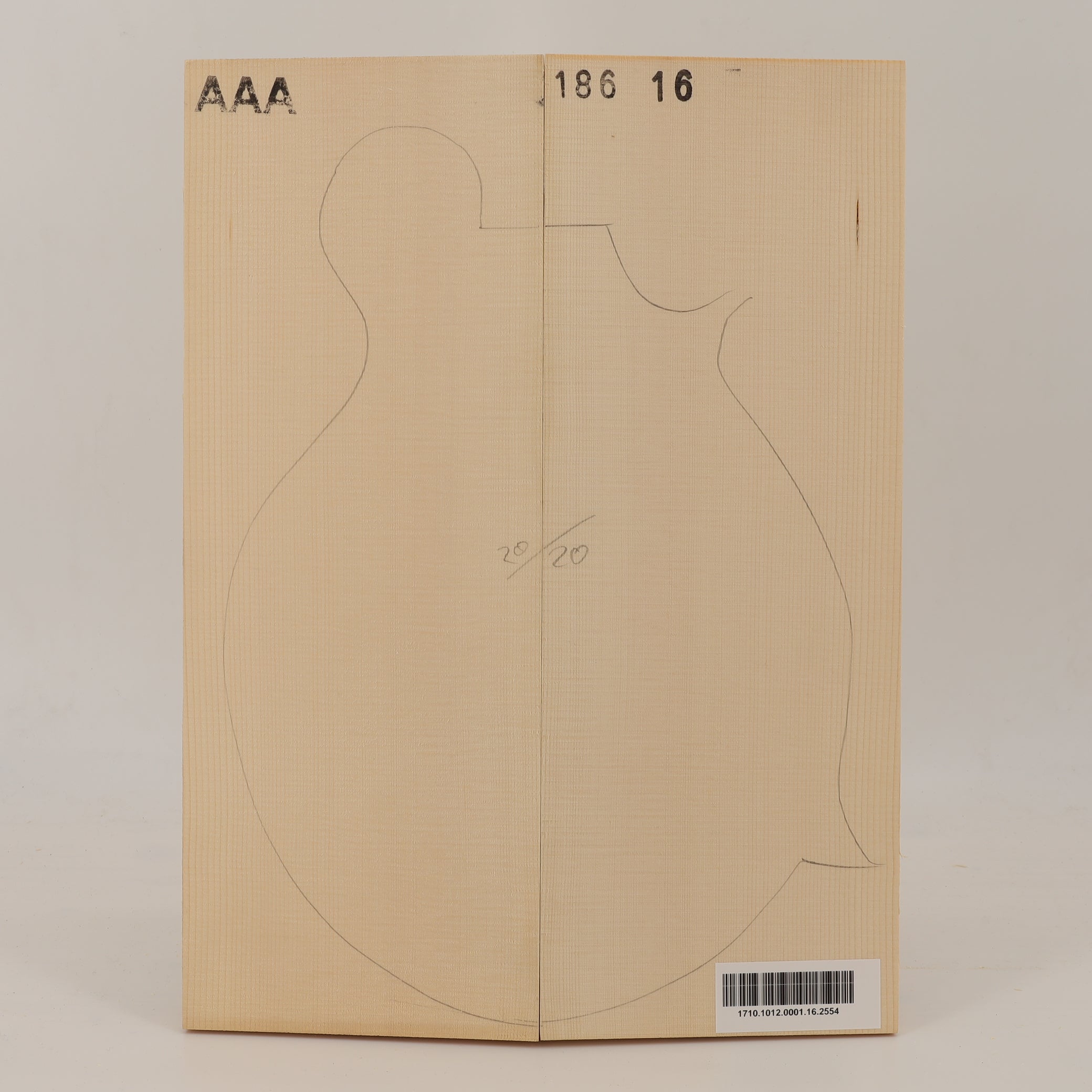 Fichtendecke für Mandoline Archtop AAA (Nr. 2554)