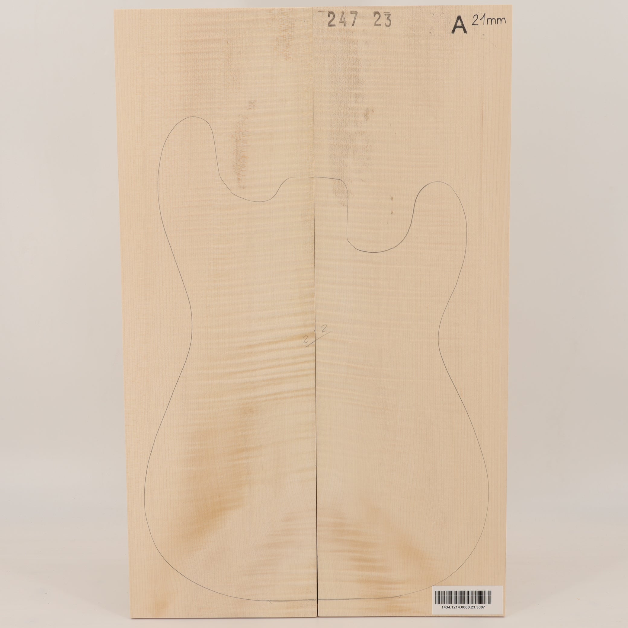 Maple Carved Top 2-piece for Electric Guitar A (no. 3007)