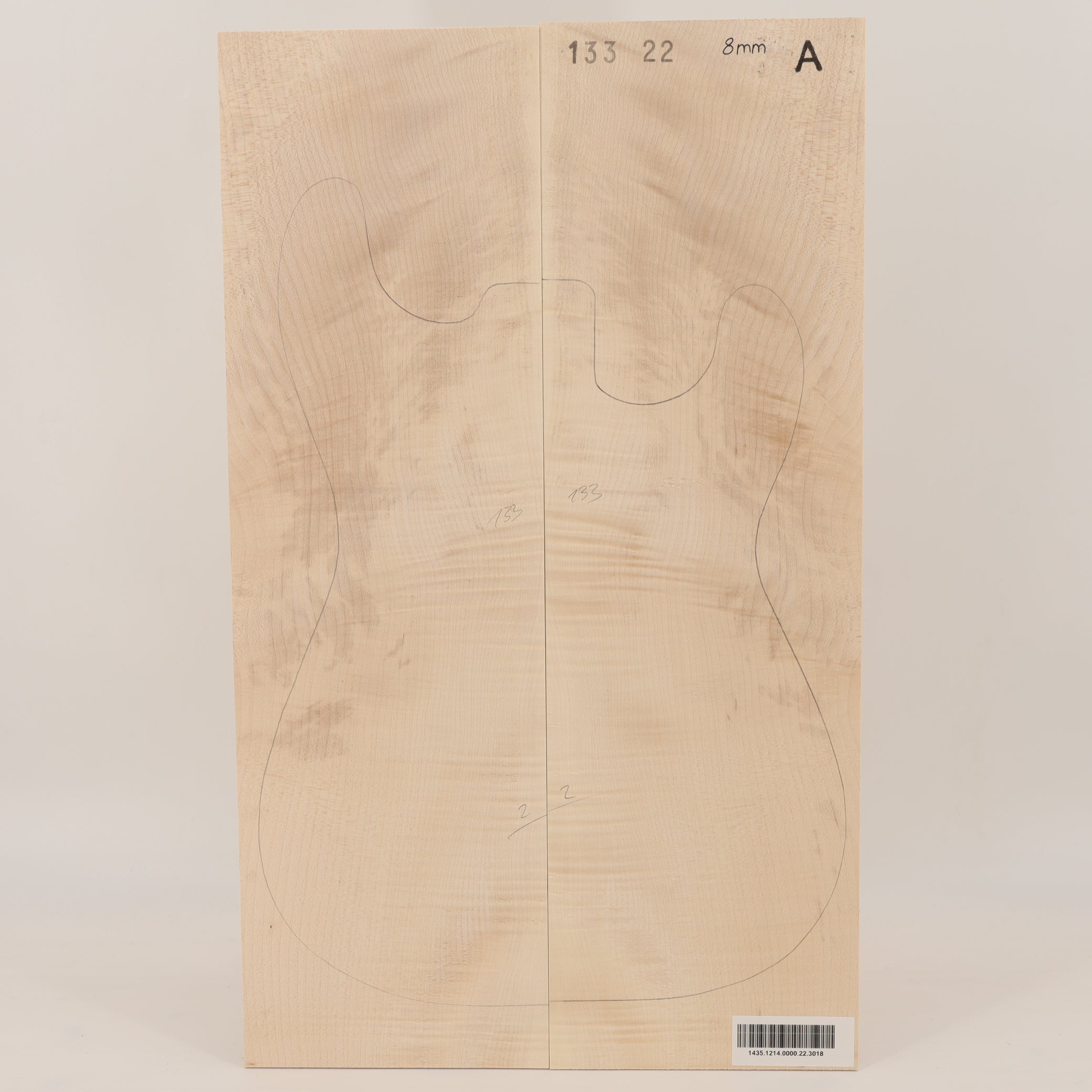 Maple Drop Top 2-piece for Electric Guitar A (no. 3018)
