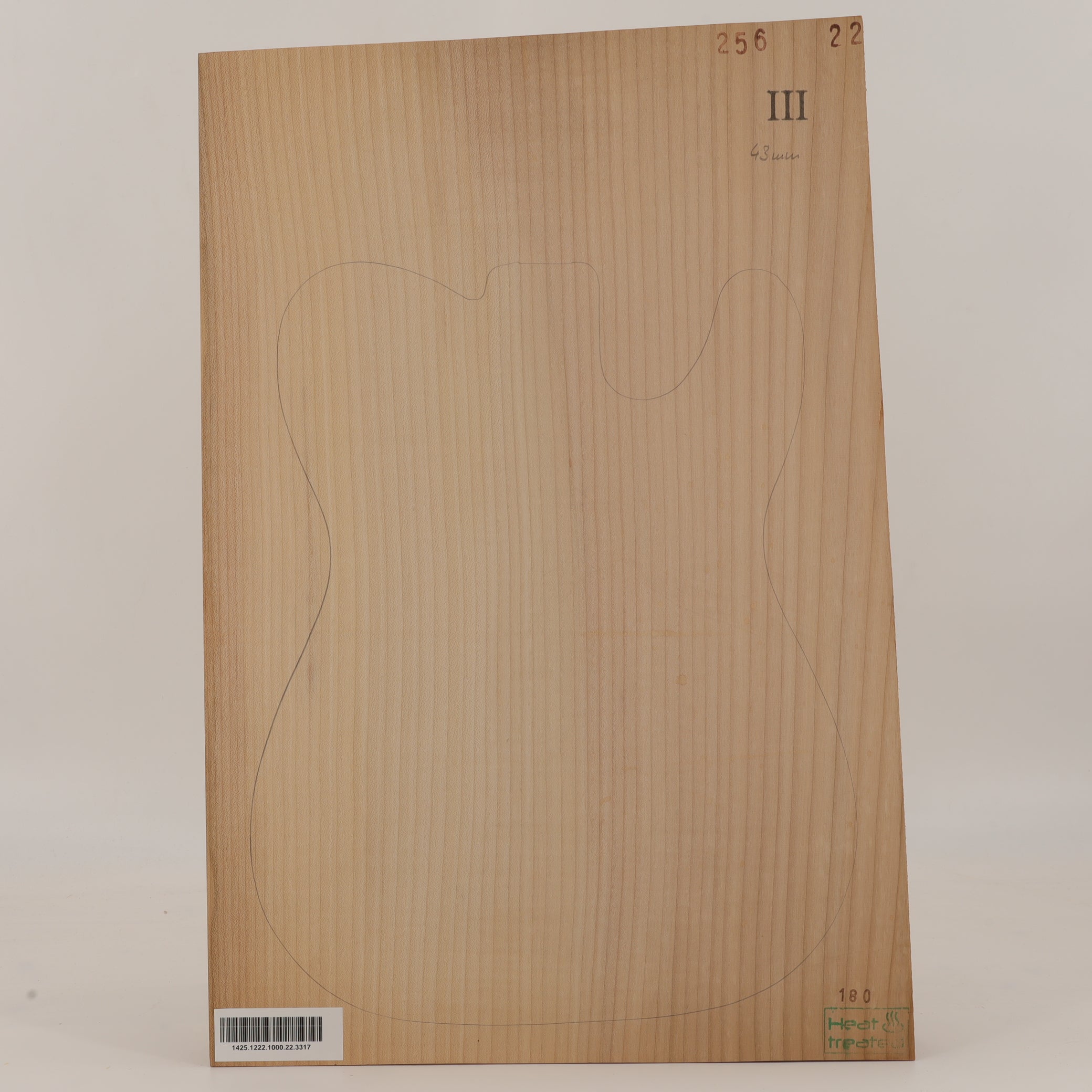 Thermo Ahorn Body 1-teilig für E-Gitarre III (Nr. 3317)