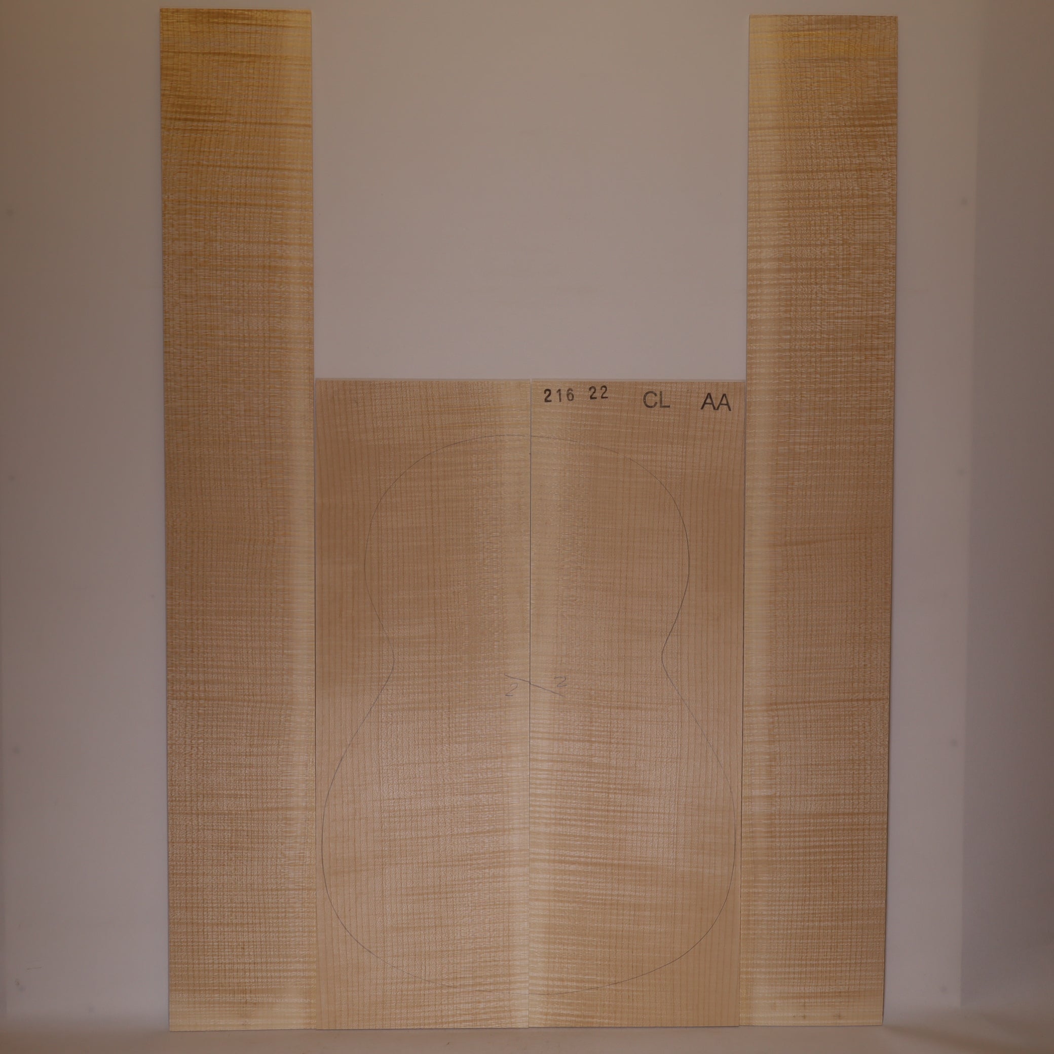 Ahorn Set (Boden/Zargen) für klassische Gitarre AA (Nr. 2030)