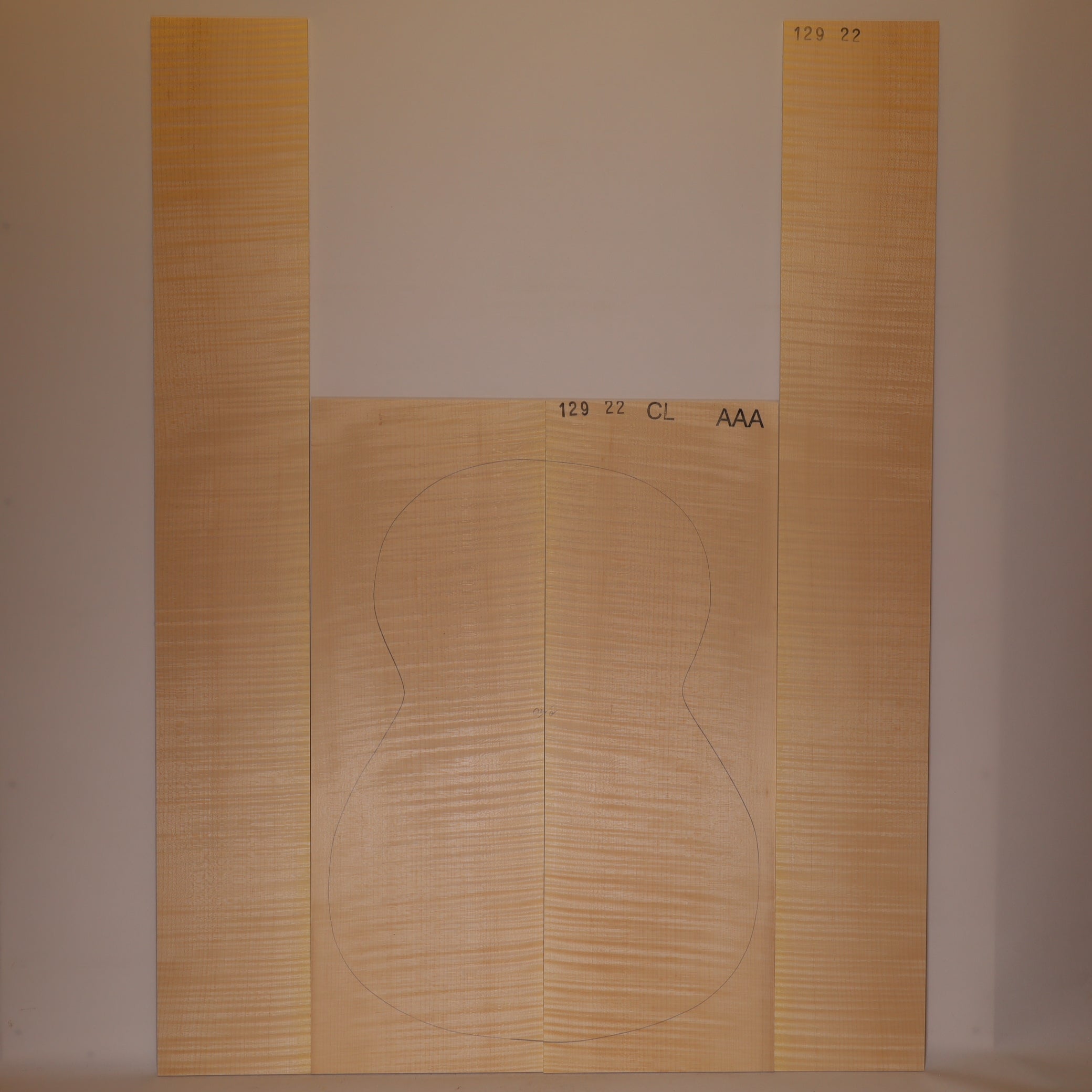 Ahorn Set (Boden/Zargen) für klassische Gitarre AAA (Nr. 2021)