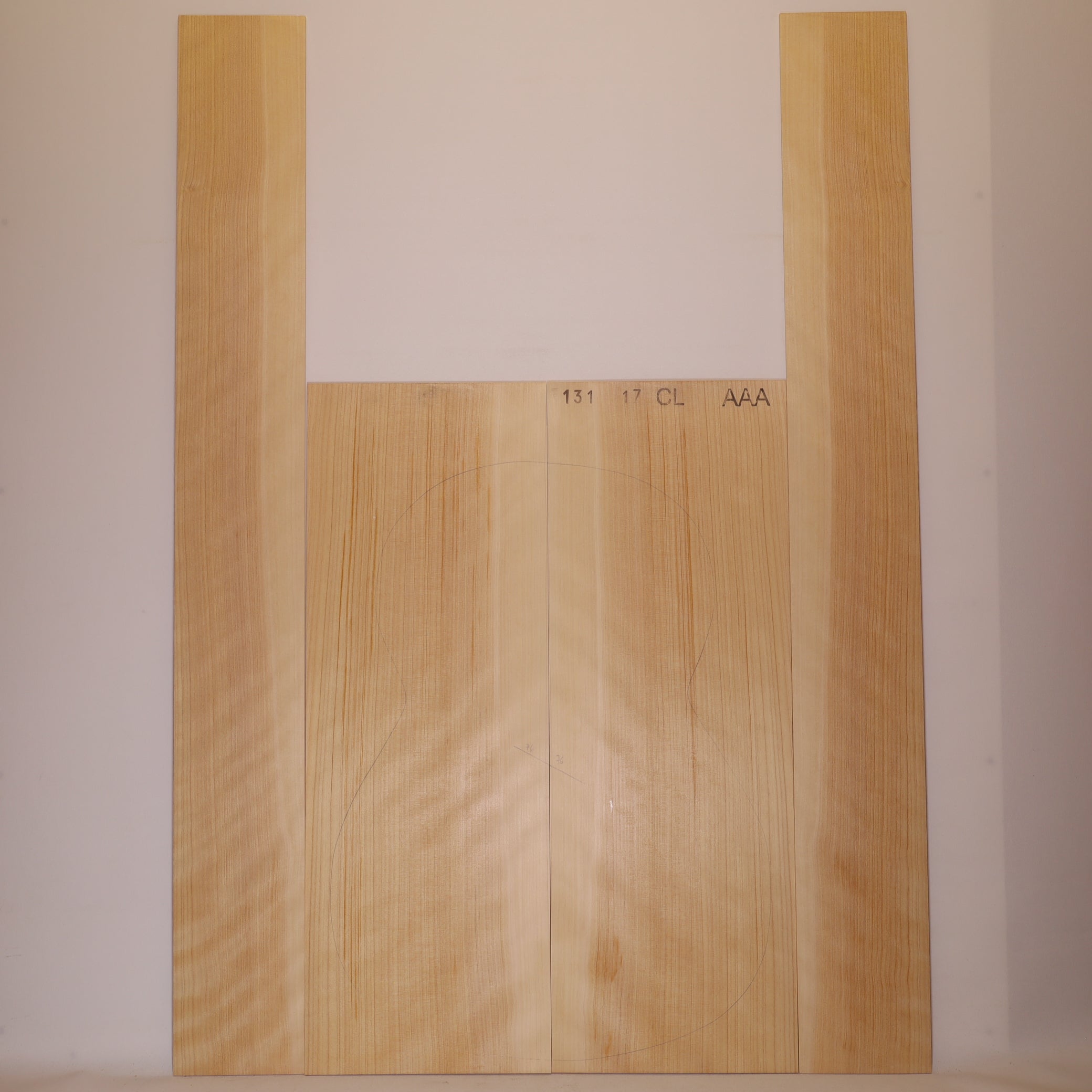 Scheinzypresse Set (Boden/Zargen) für klassische Gitarre AAA (Nr. 2031)