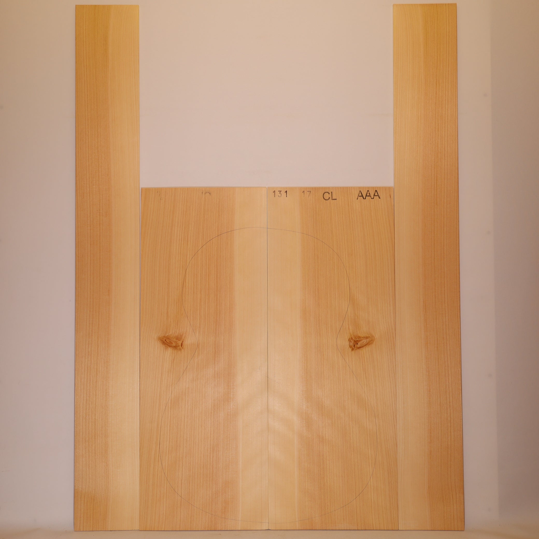 Scheinzypresse Set (Boden/Zargen) für klassische Gitarre AAA (Nr. 2032)