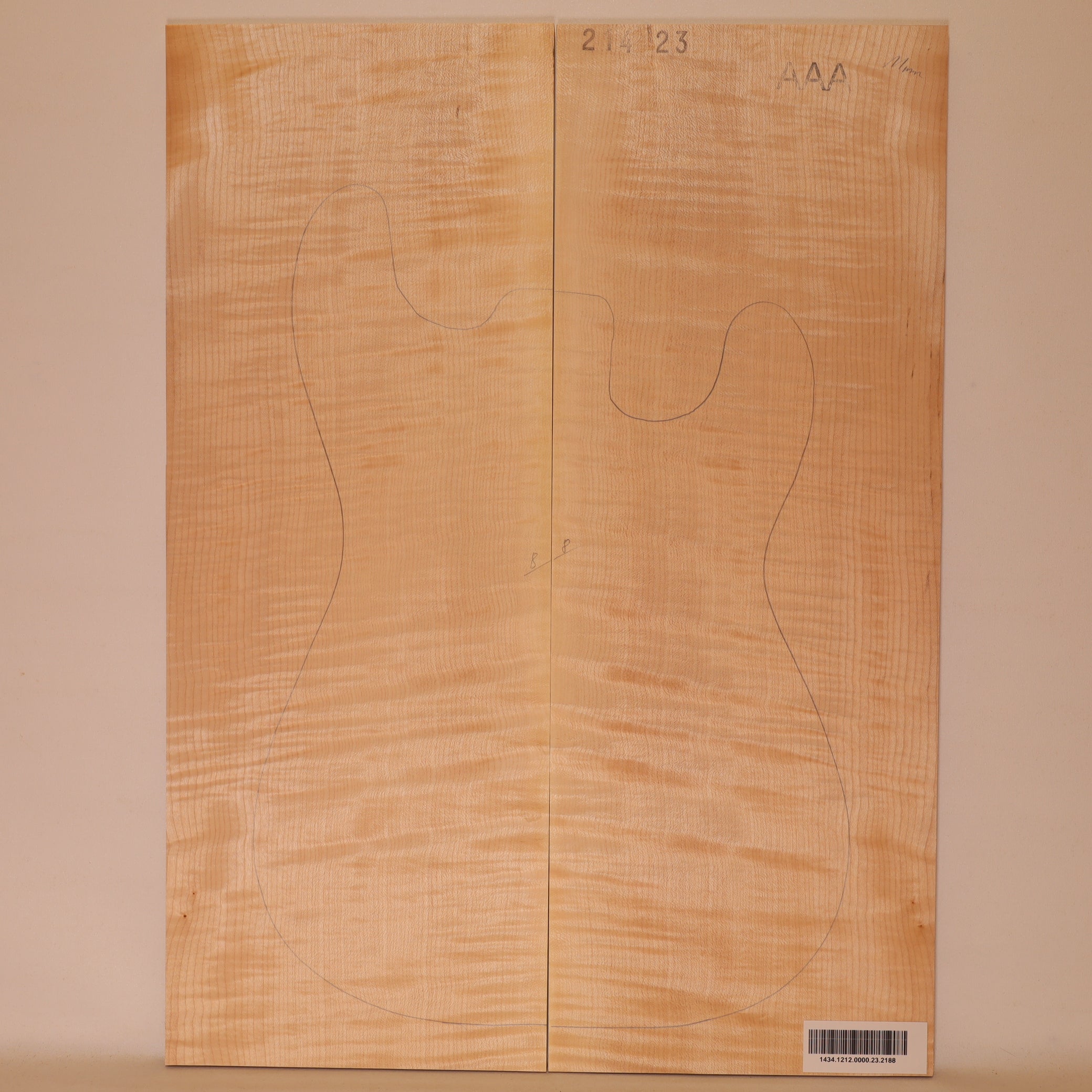 Maple Carved Top 2-piece for Electric Guitar AAA (no. 2188)