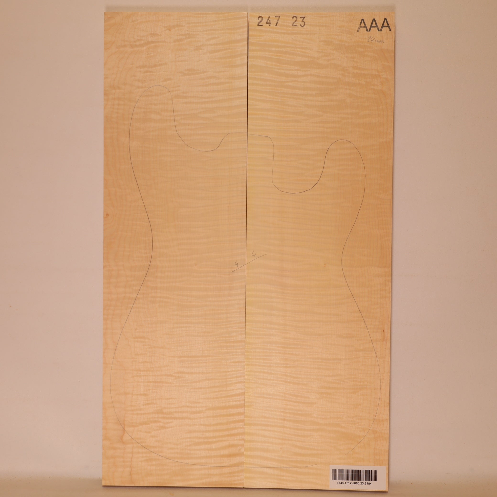 Maple Carved Top 2-piece for Electric Guitar AAA (no. 2184)