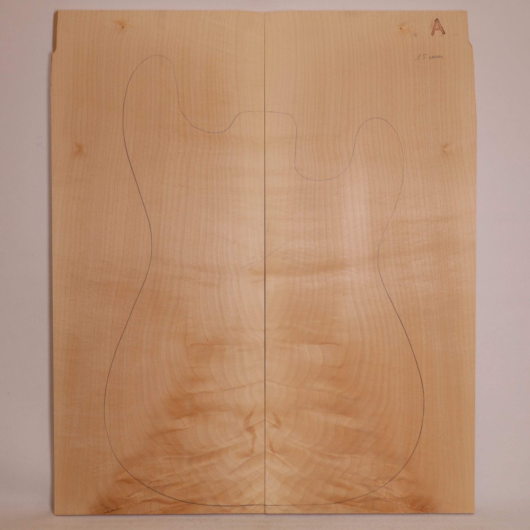 Maple Carved Top 2-piece for Electric Guitar A (no. 804)