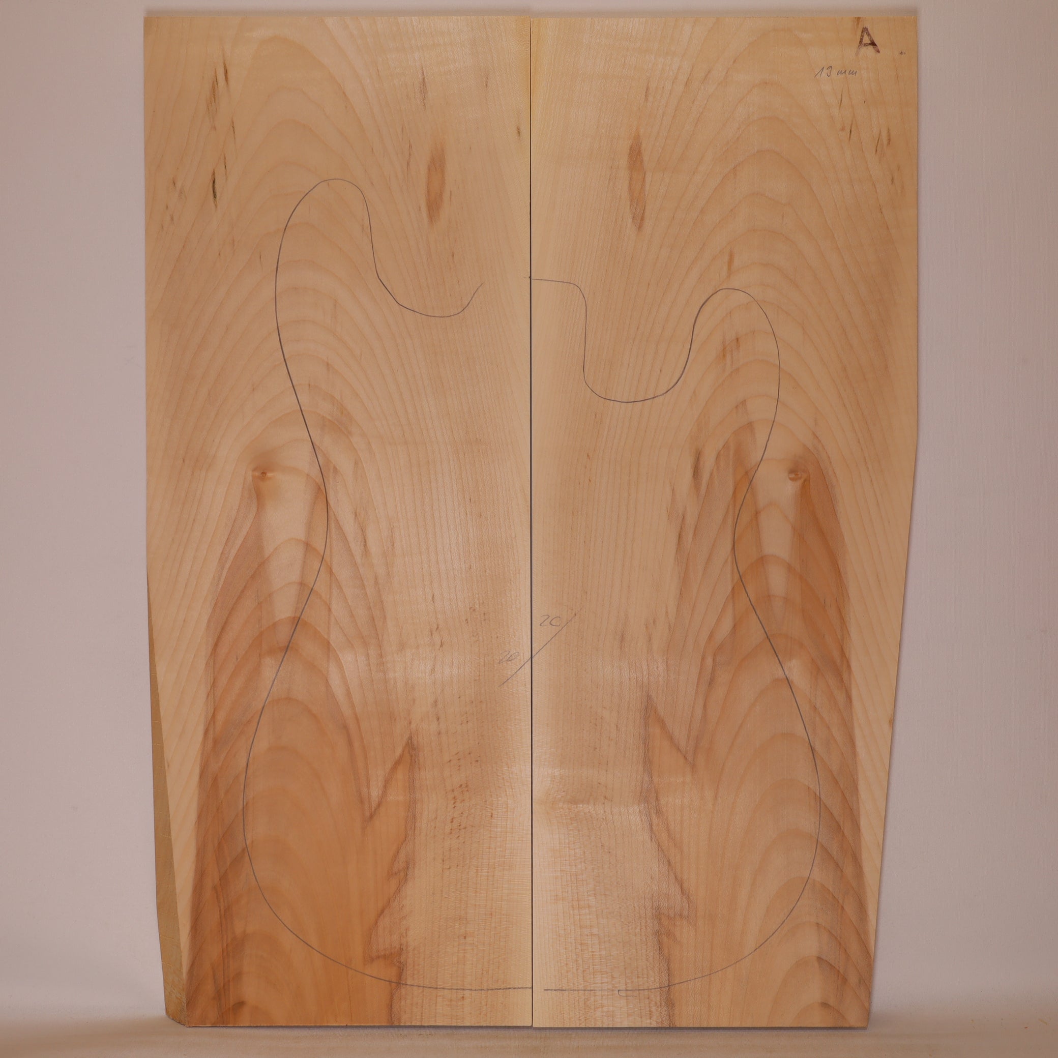 Maple Carved Top 2-piece for Electric Guitar A (no. 812)