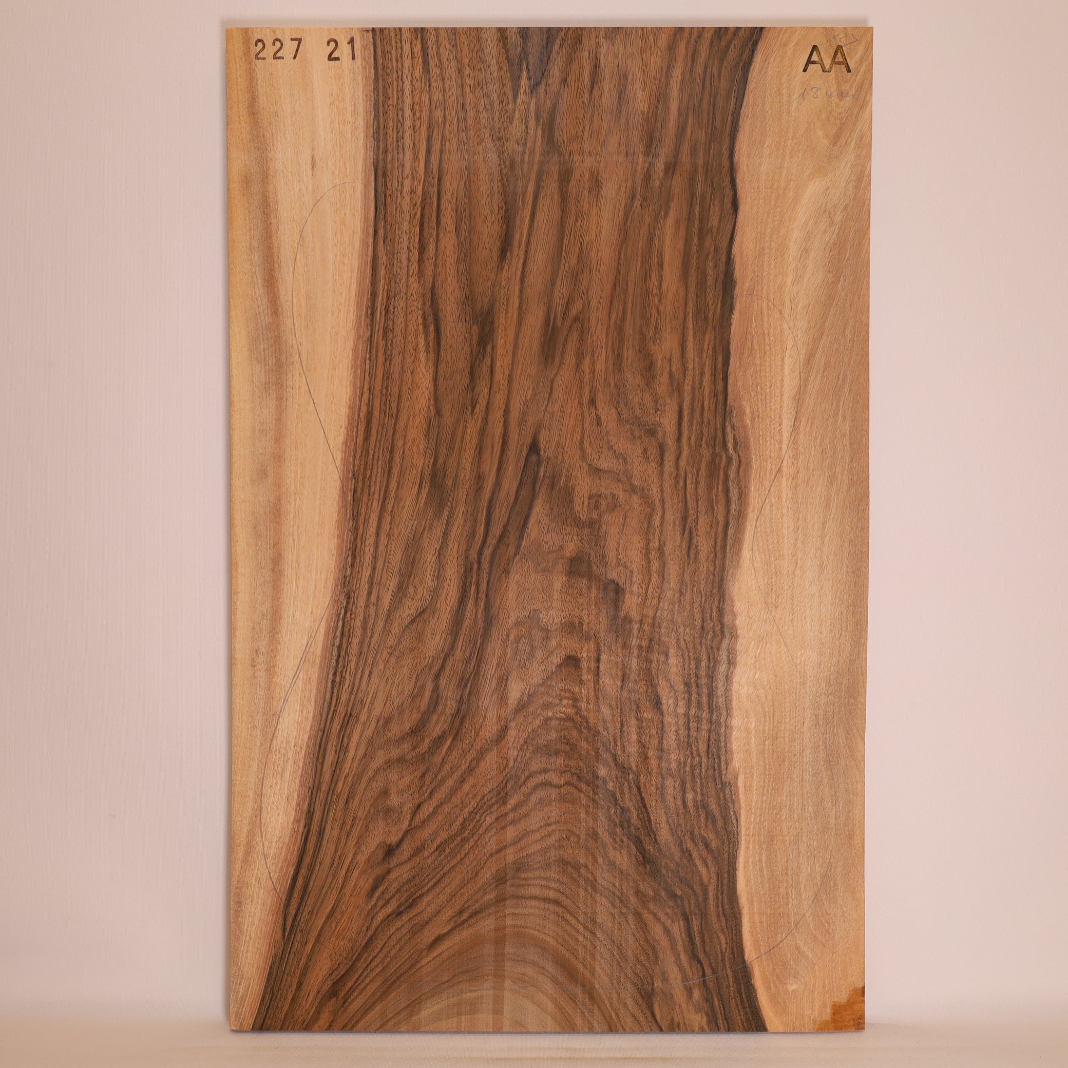 Walnut Carved Top 1-piece for Electric Guitar AA (no. 205)