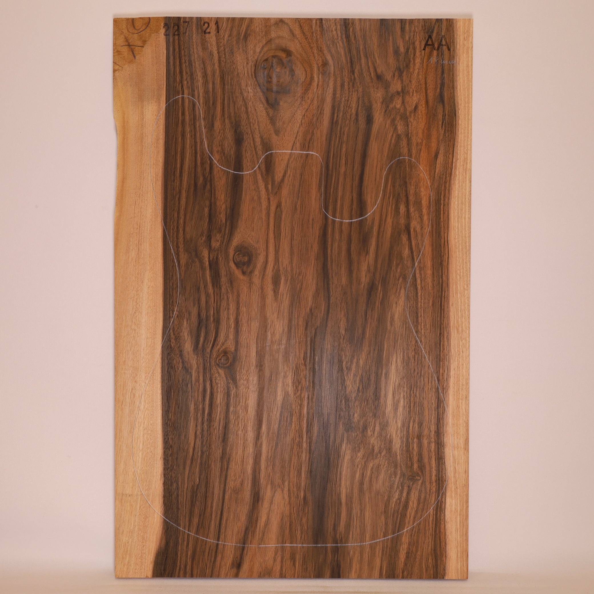 Walnut Carved Top 1-piece for Electric Guitar AA (no. 206)