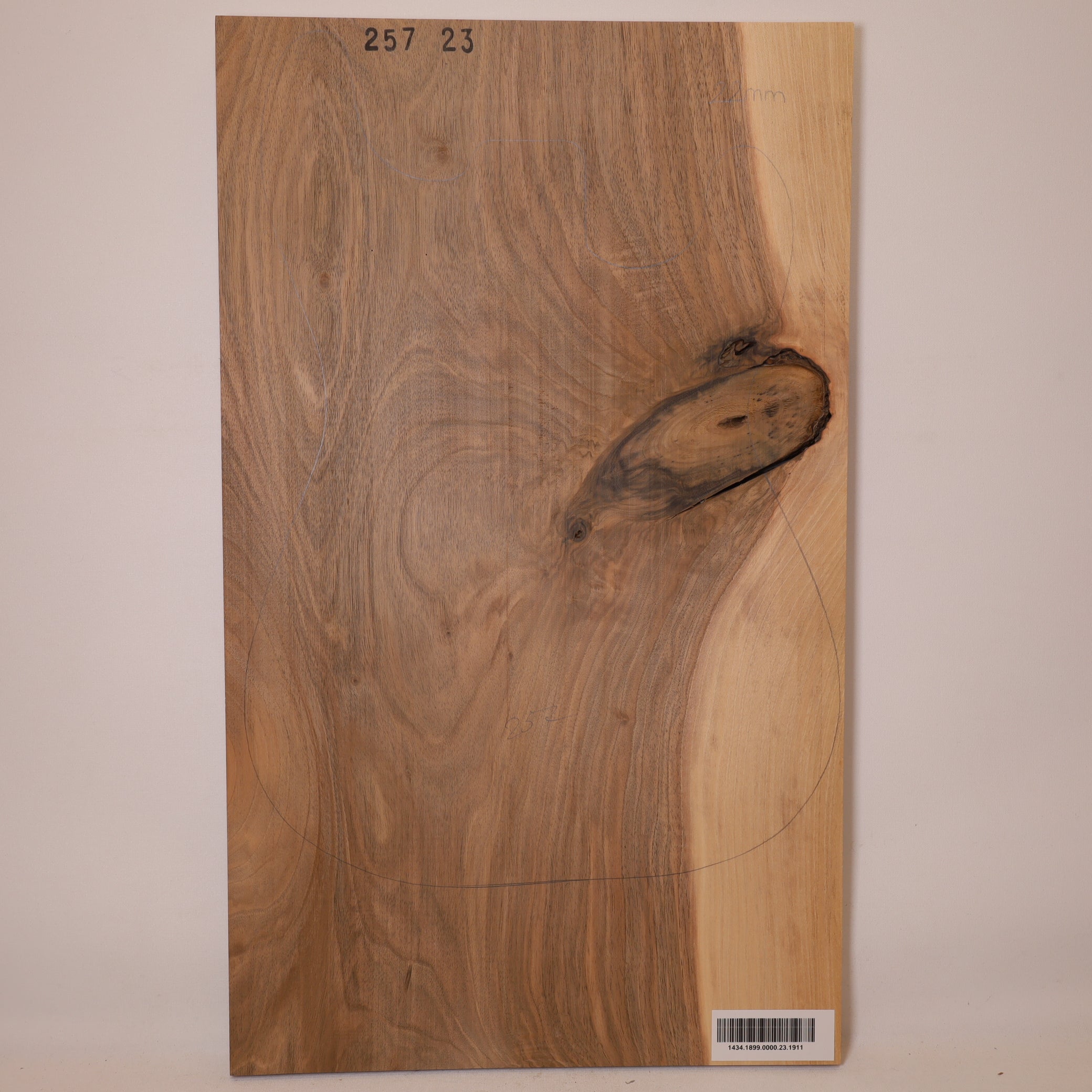 Walnut Carved Top 1-piece for Electric Guitar (no. 1911)