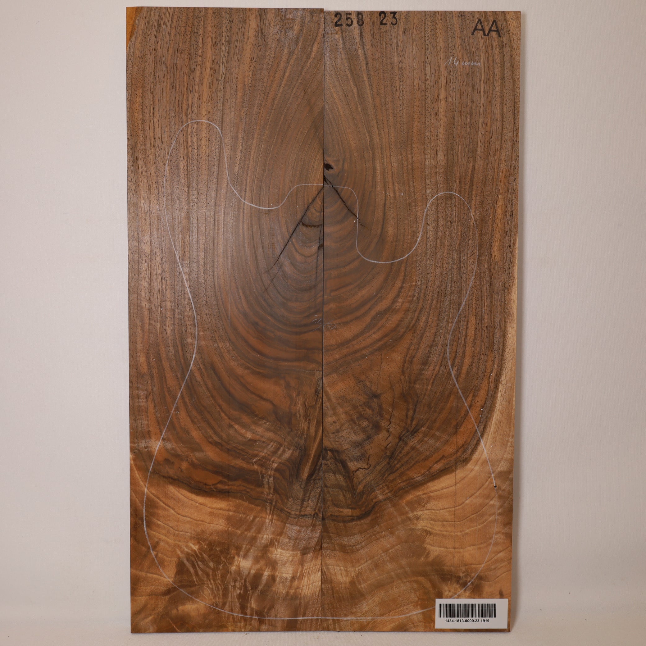 Walnut Carved Top 2-piece for Electric Guitar AA (no. 1919)