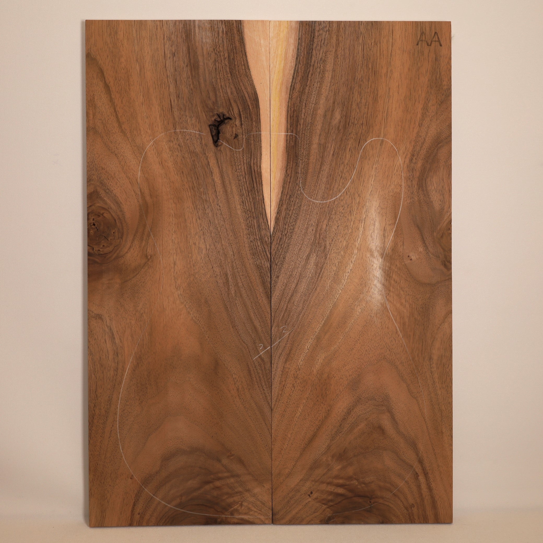 Walnut Carved Top 2-piece for Electric Guitar AA (no. 27)