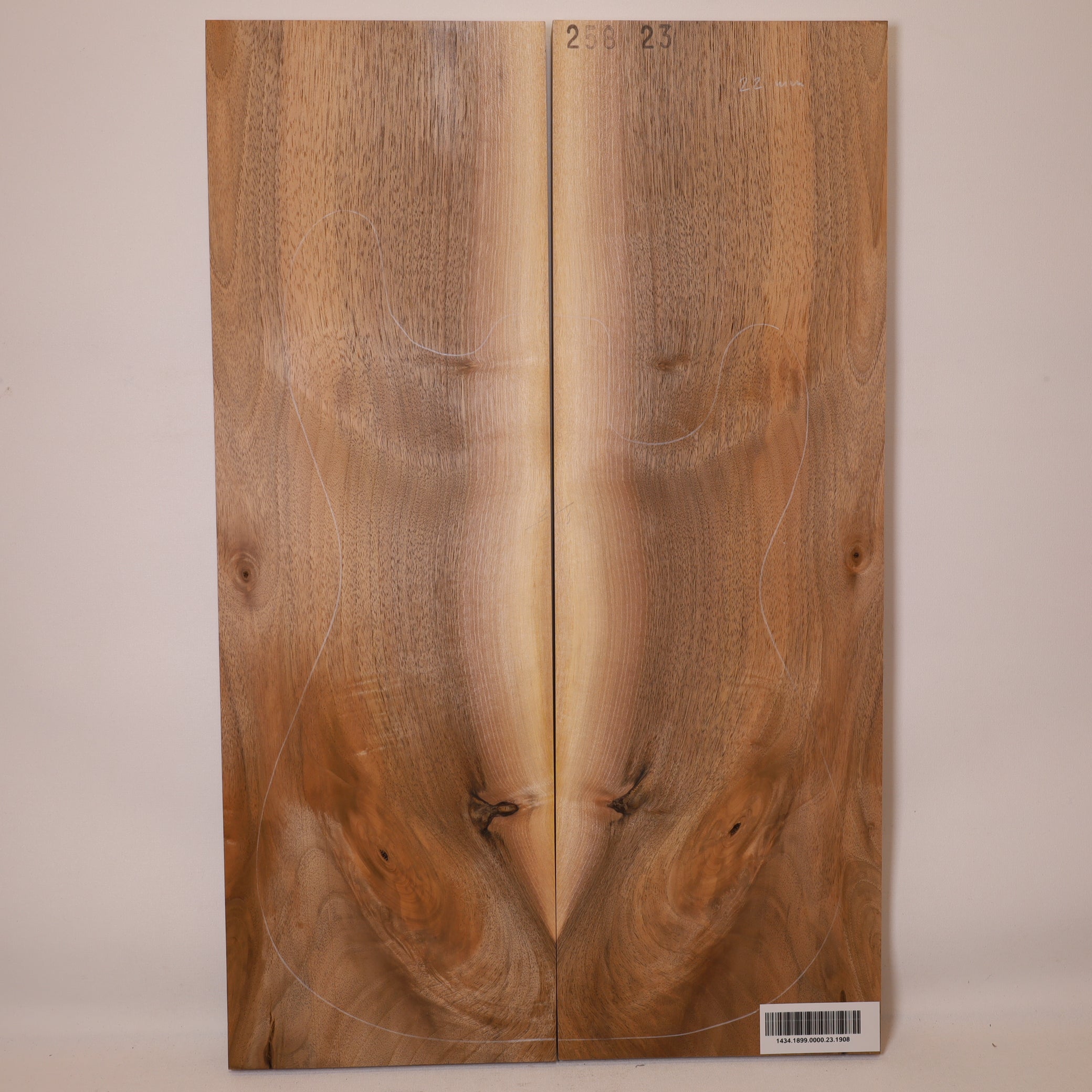 Walnut Carved Top 2-piece for Electric Guitar (no. 1908)