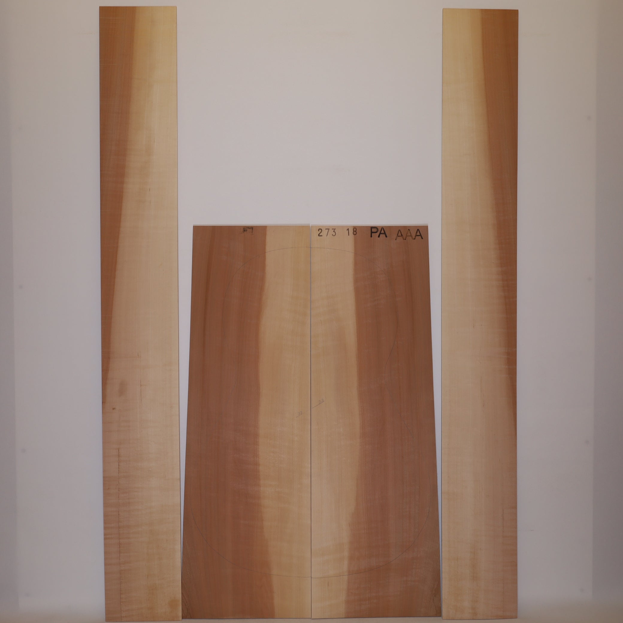 Elsbeere Set (Boden/Zargen) für Parlor Gitarre AAA (Nr. 761)