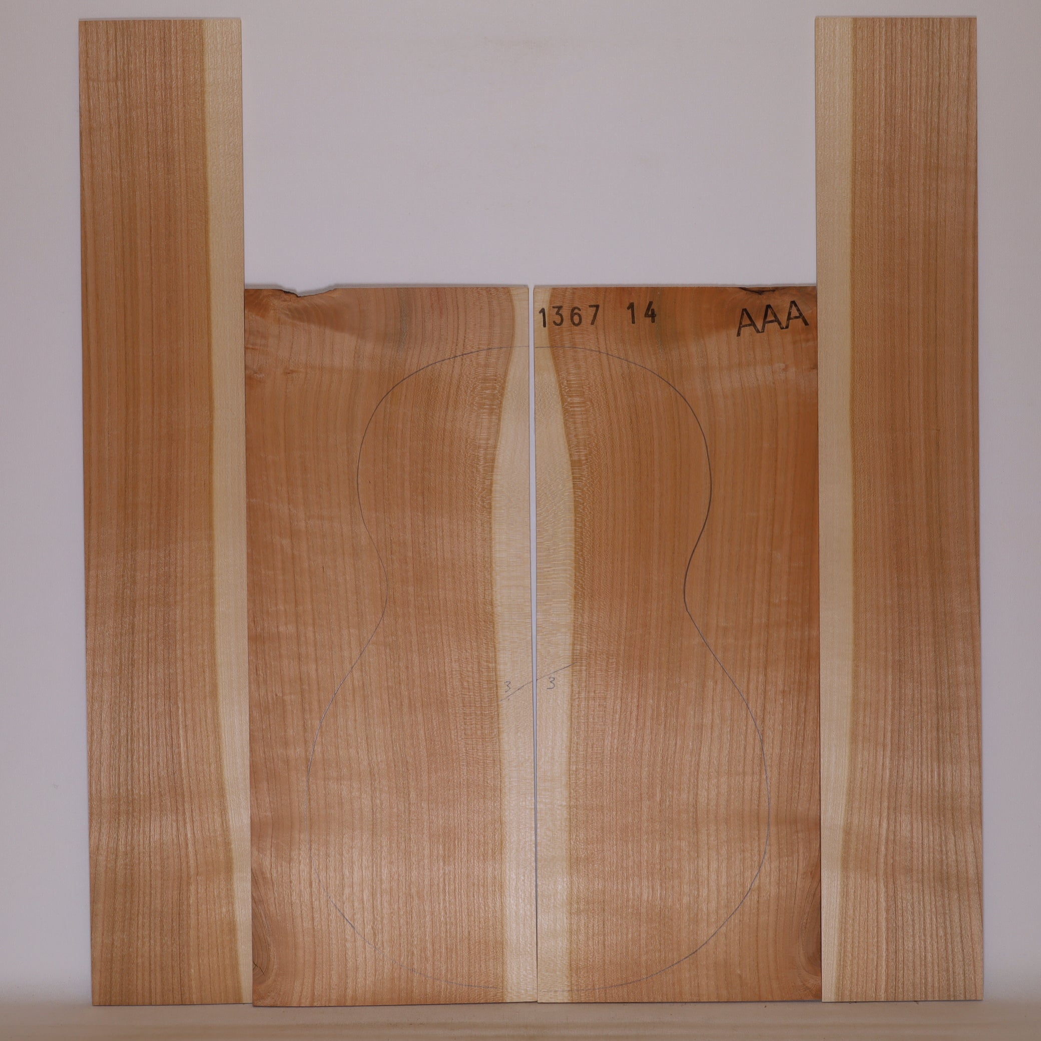 Cherry tree Set (Back/Sides) for Ukulele AAA (no. 669)