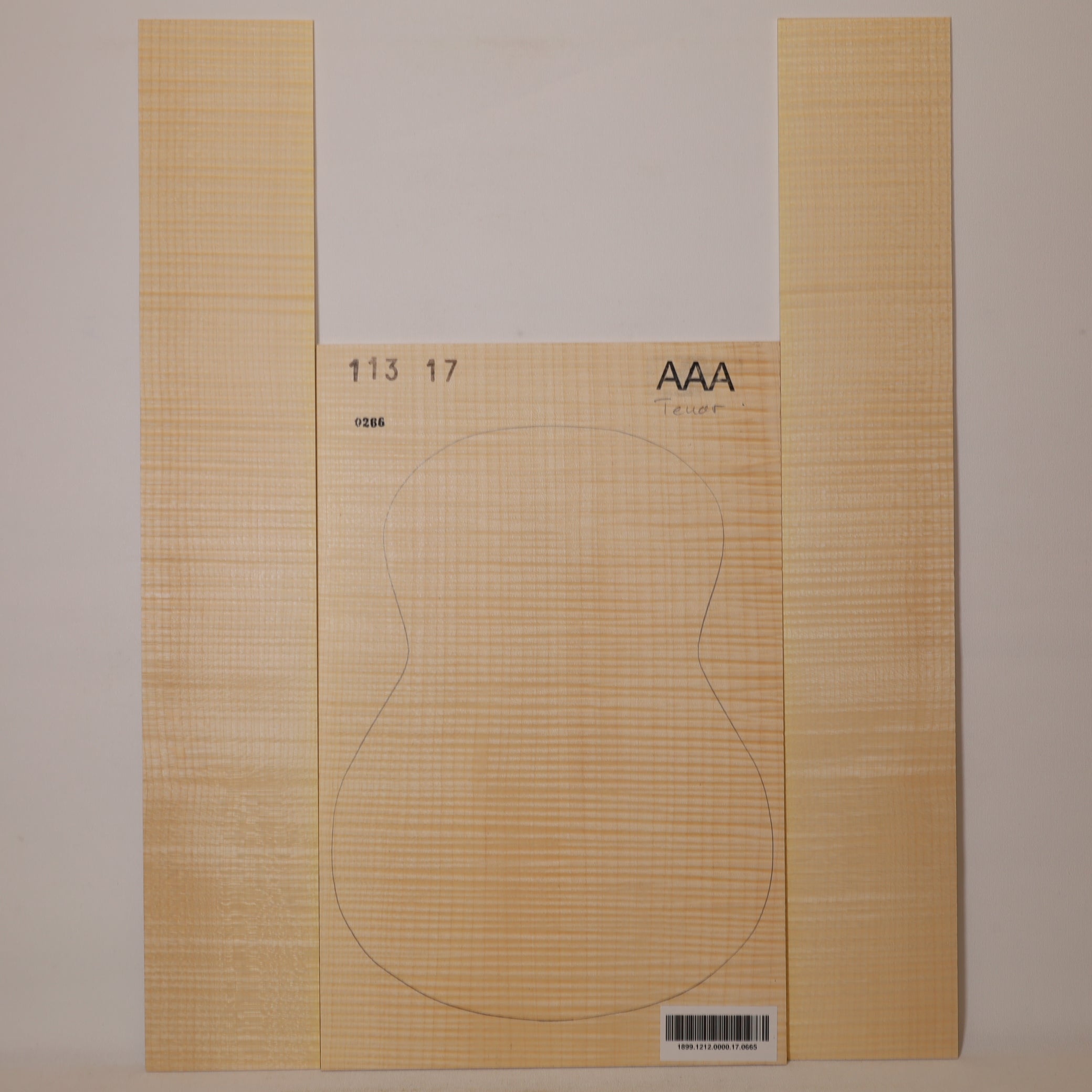 Maple Set (Back 1-piece/Sides) for Ukulele (Tenor) AAA (no. 665)