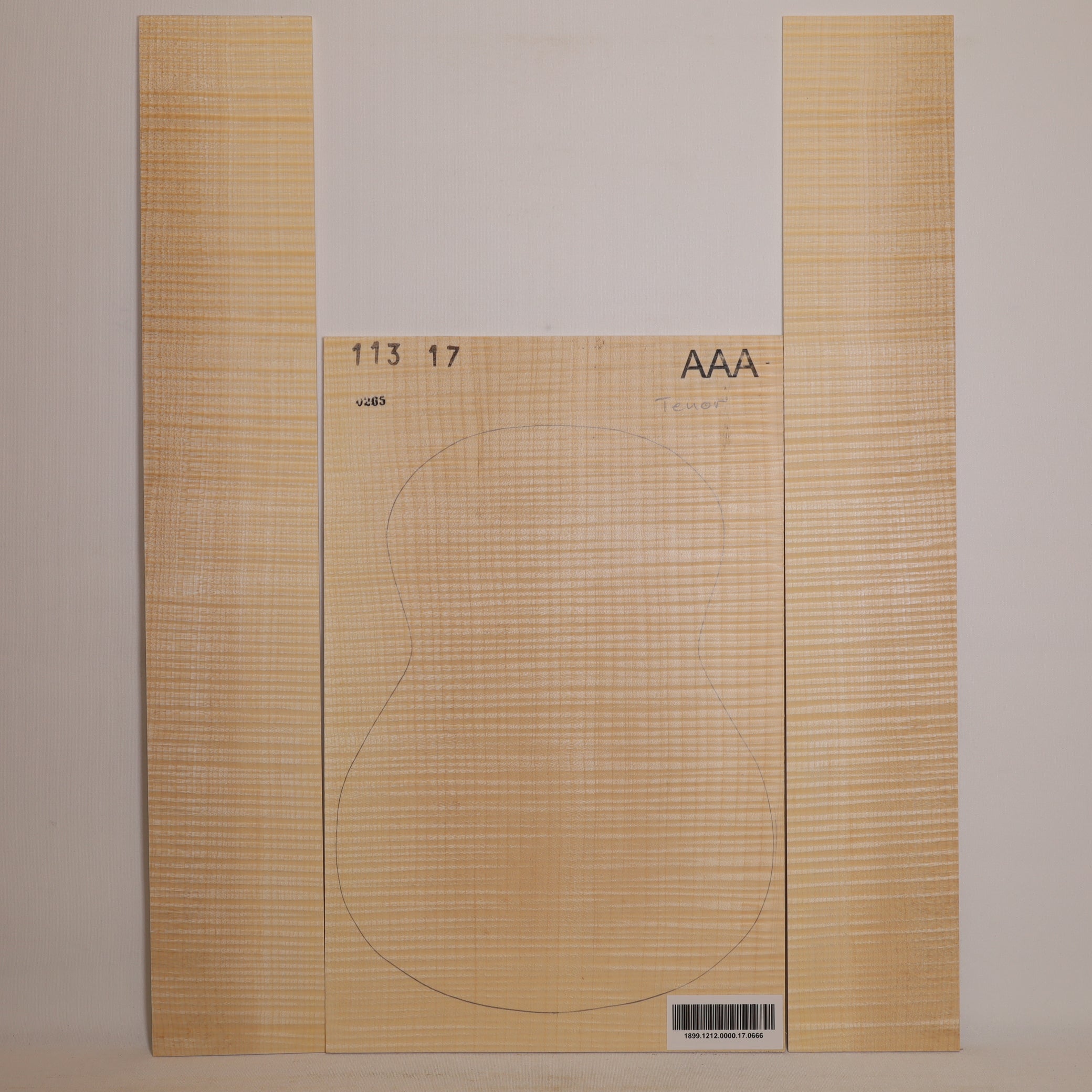 Maple Set (Back 1-piece/Sides) for Ukulele (Tenor) AAA (no. 666)