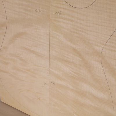 Ahorn Carved Top 2-teilig für E-Gitarre AA (Nr. 1607)