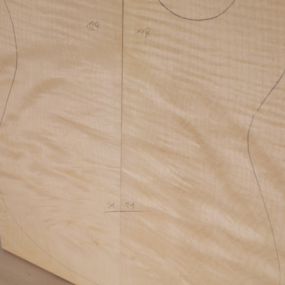 Maple Carved Top 2-piece for Electric Guitar AA (no. 1607)