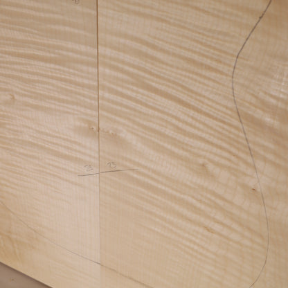 Maple Carved Top 2-piece for Electric Guitar AA (no. 1608)