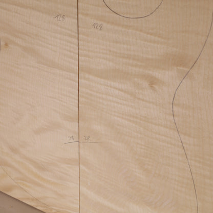 Maple Carved Top 2-piece for Electric Guitar AA (no. 1609)