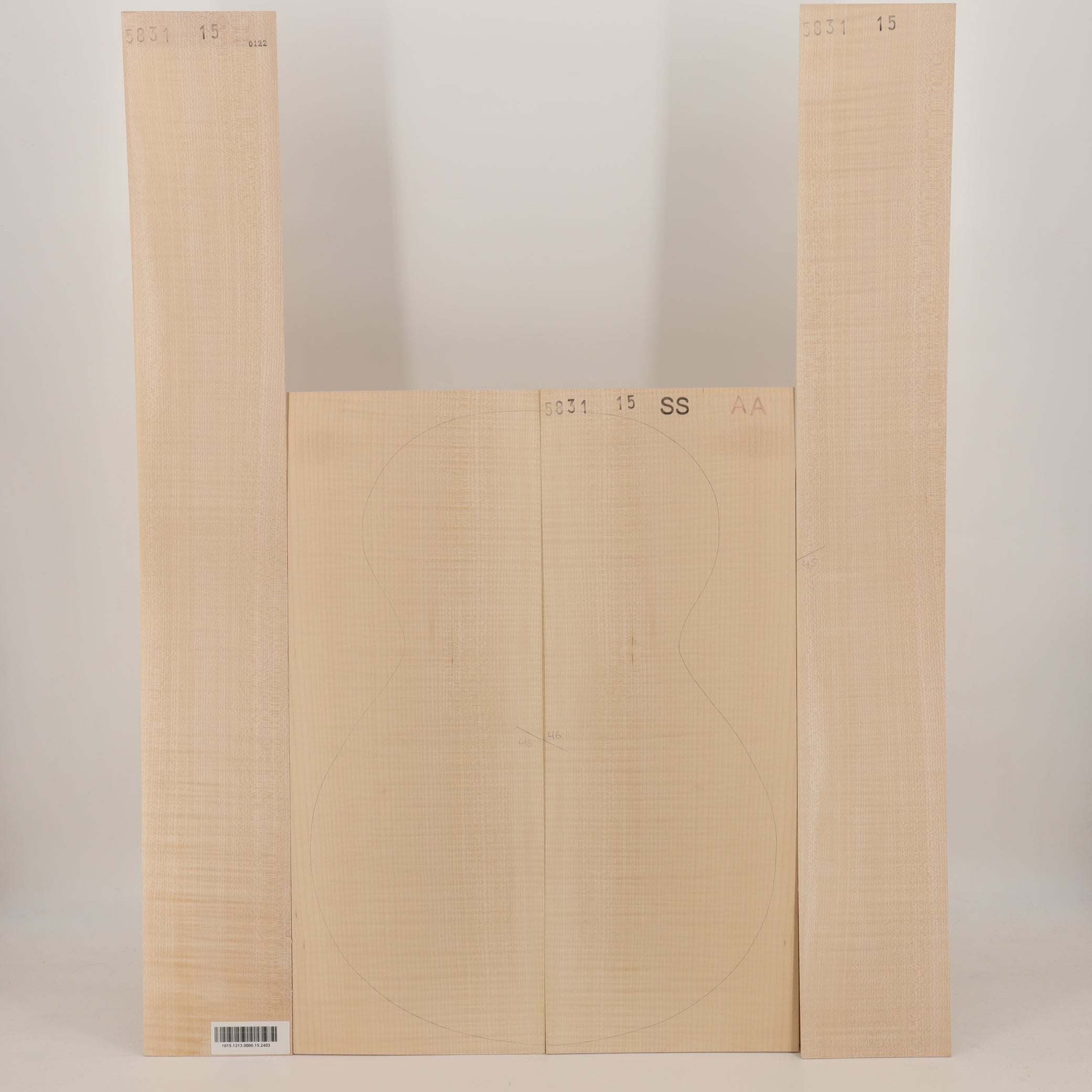 Maple Set (Back/Sides) for Steel String Guitar AA (no. 2403)