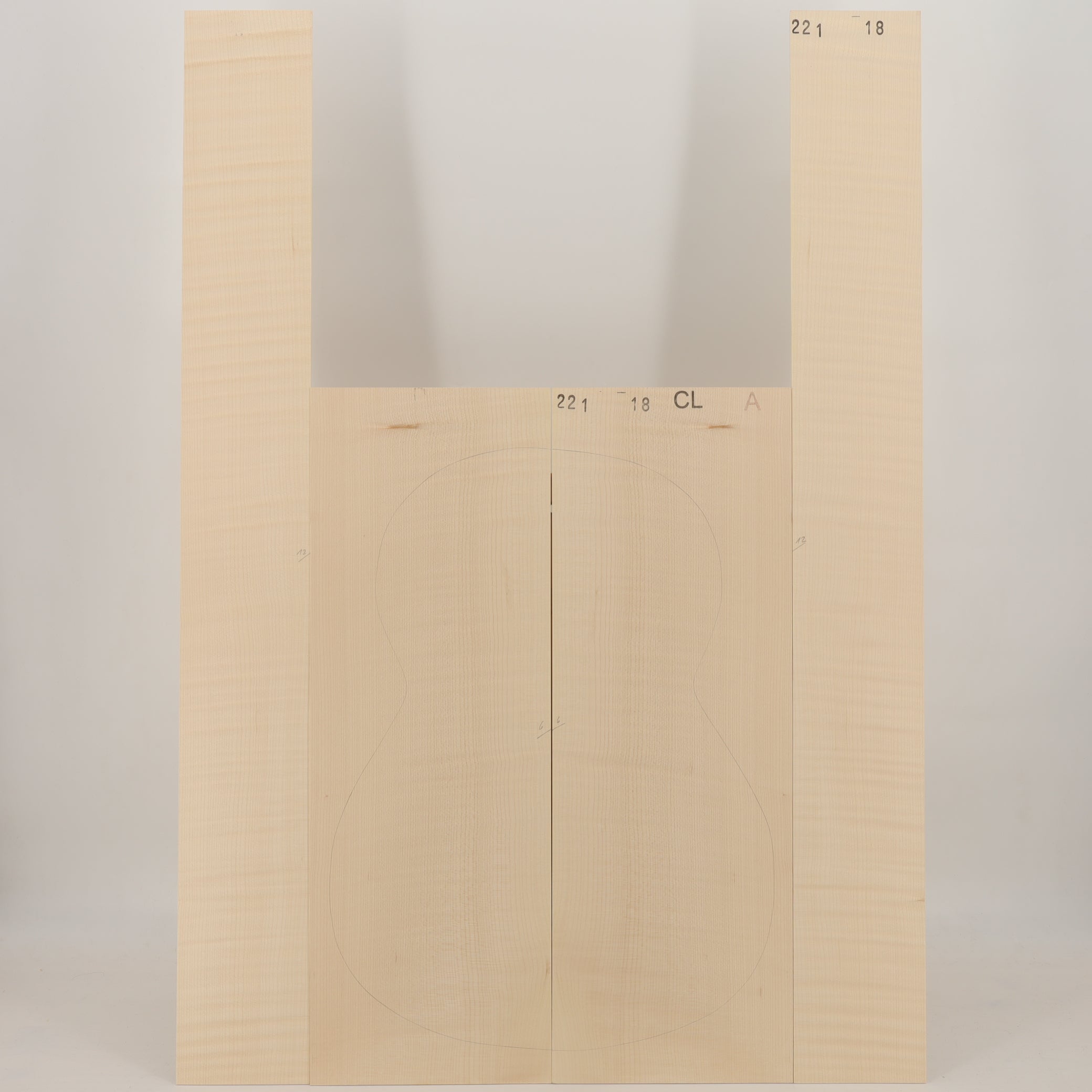 Ahorn Set (Boden/Zargen) für klassische Gitarre A (Nr. 2449)