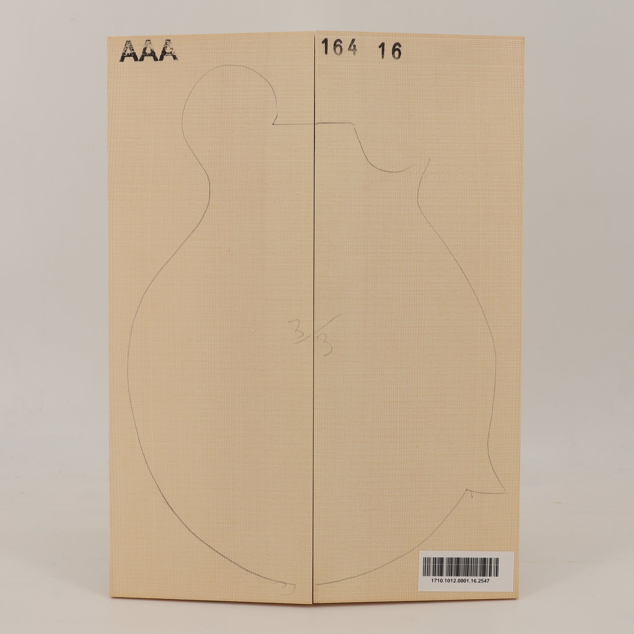 Fichtendecke für Mandoline Archtop AAA (Nr. 2547)