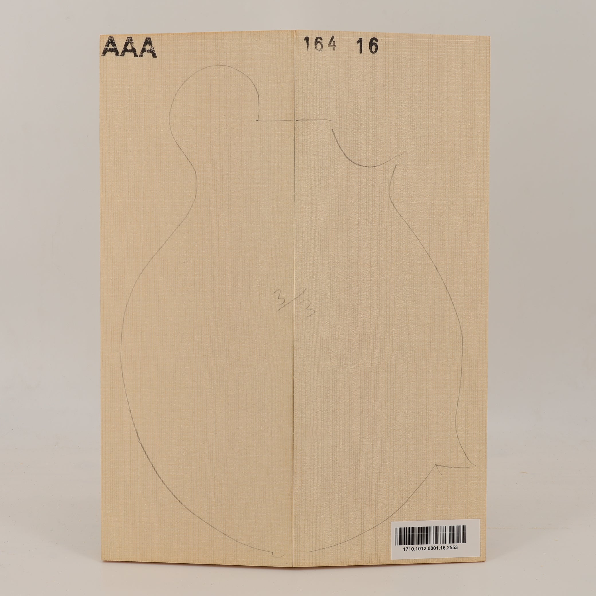Fichtendecke für Mandoline Archtop AAA (Nr. 2553)