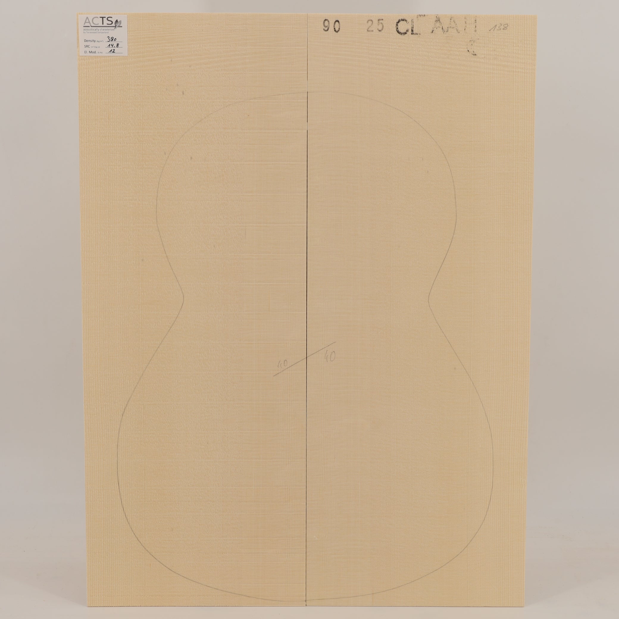 ACTS Spruce Top for Classical Guitar AA (no. 2858)