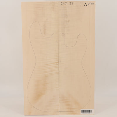 Maple Carved Top 2-piece for Electric Guitar A (no. 3007)