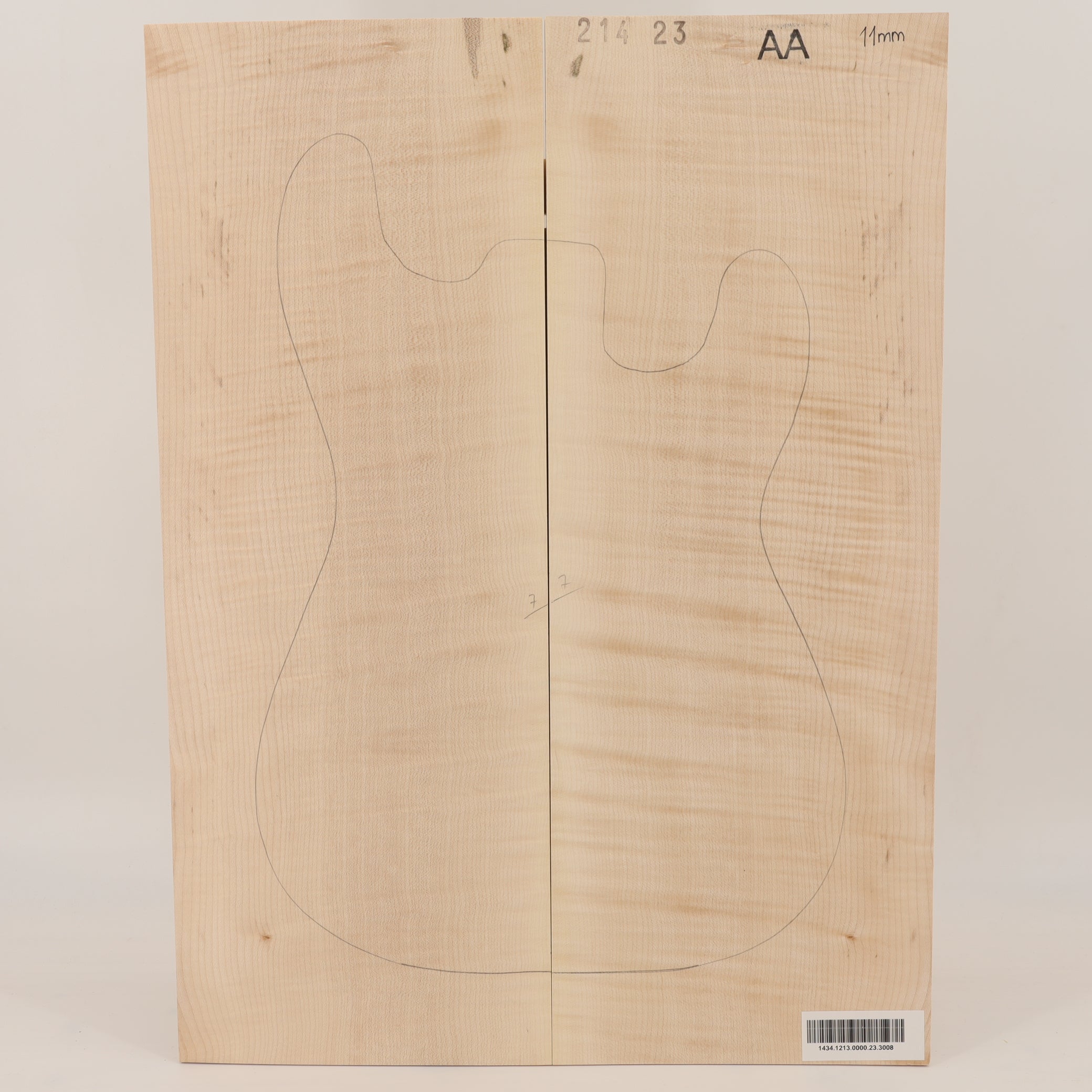 Maple Carved Top 2-piece for Electric Guitar AA (no. 3008)