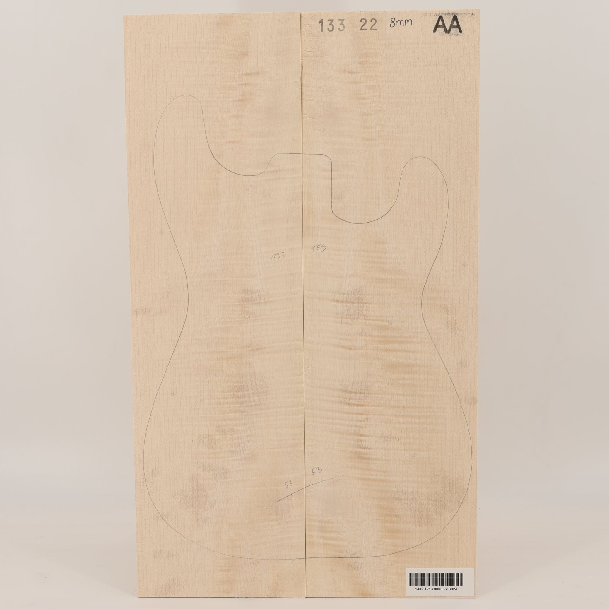 Maple Drop Top 2-piece for Electric Guitar AA (no. 3024)