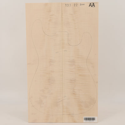 Maple Drop Top 2-piece for Electric Guitar AA (no. 3024)