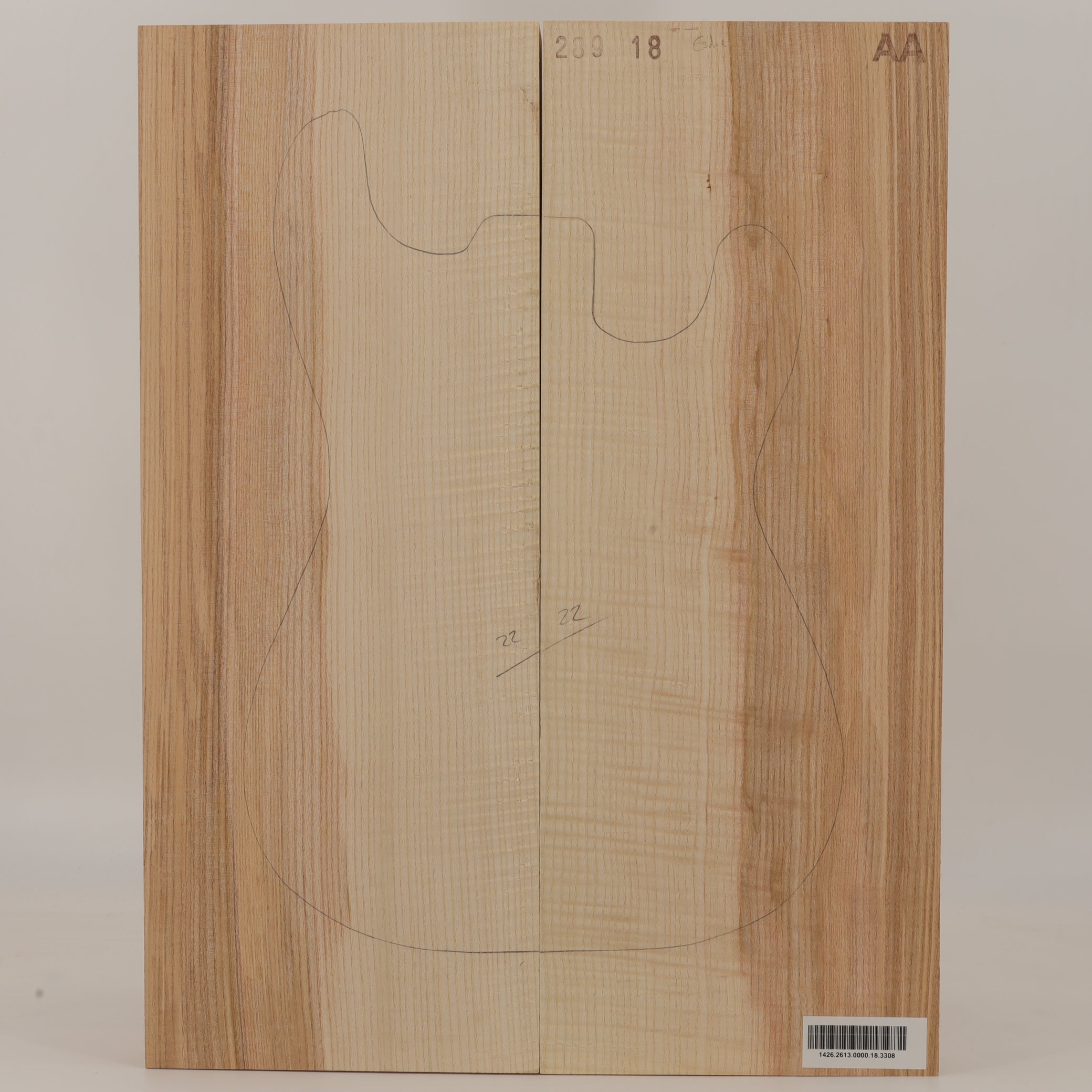 Esche Body 2-teilig für E-Gitarre AA (Nr. 3308)