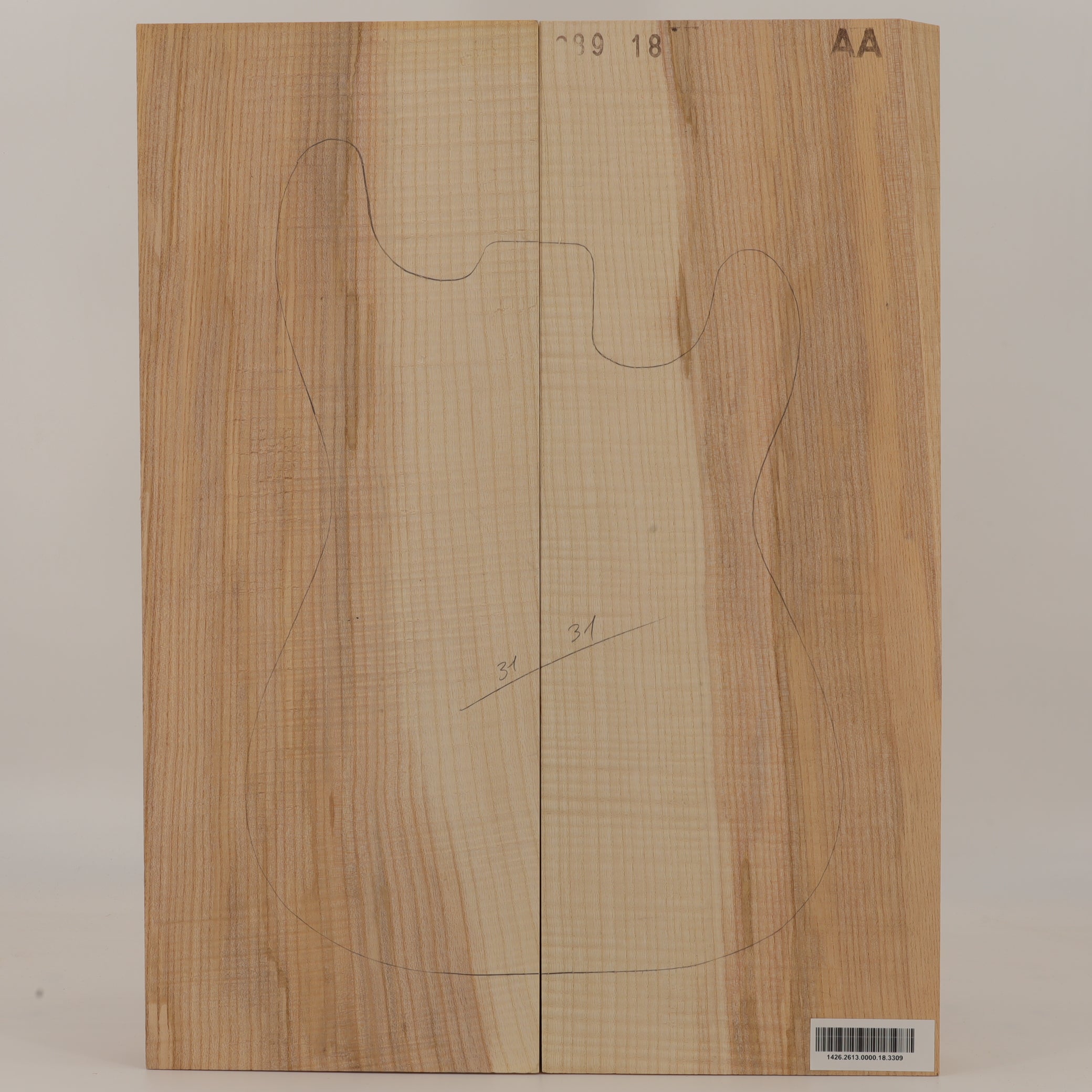 Esche Body 2-teilig für E-Gitarre AA (Nr. 3309)