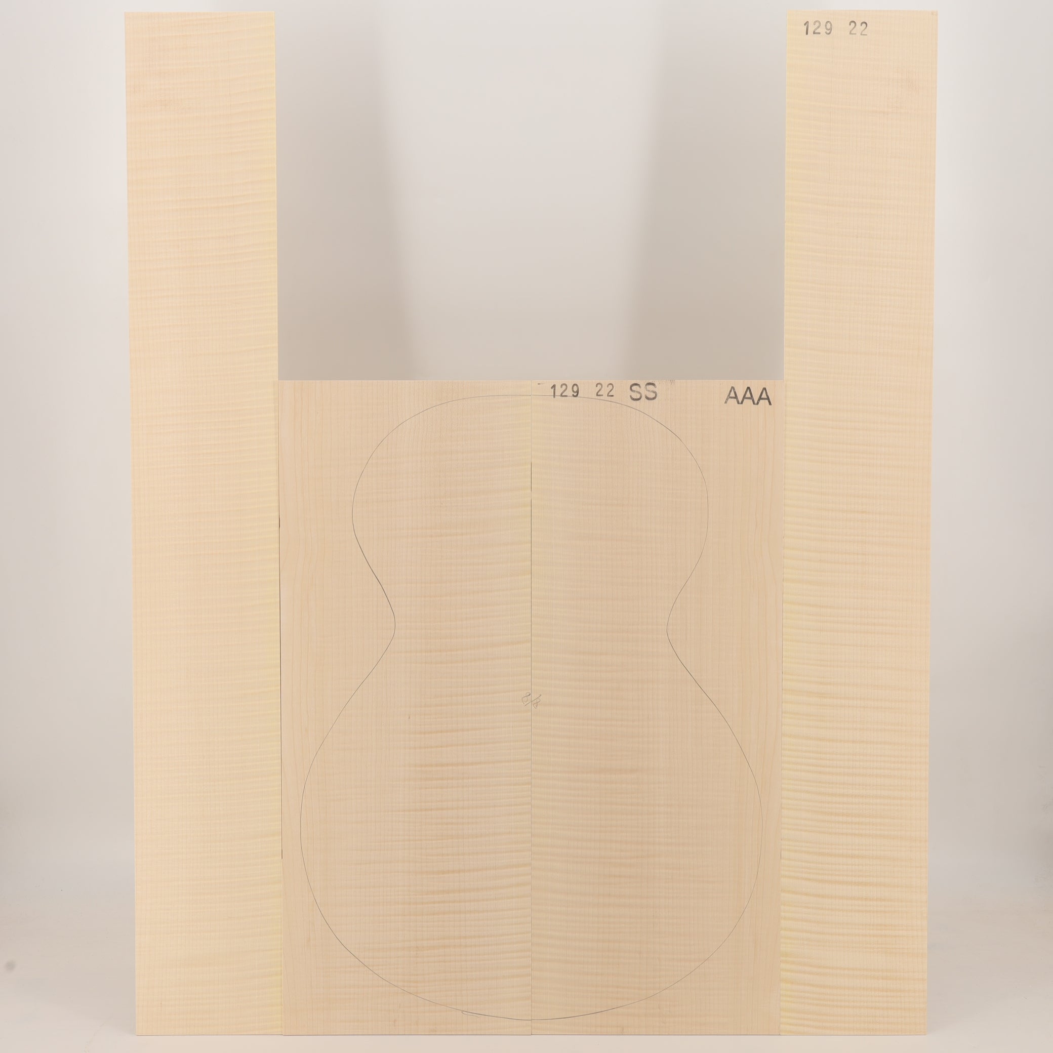 Ahorn Set (Boden/Zargen) für Steelstring Gitarre AAA (Nr. 3324)