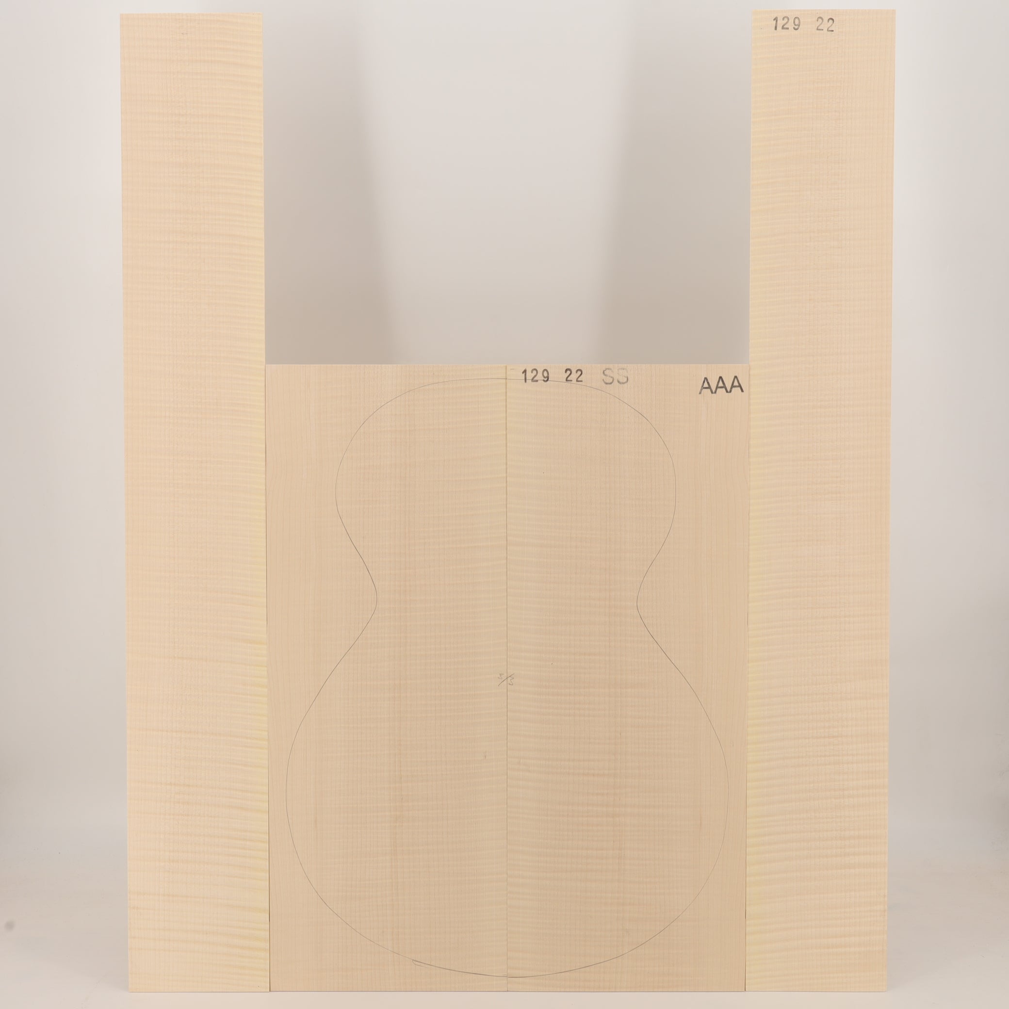 Ahorn Set (Boden/Zargen) für Steelstring Gitarre AAA (Nr. 3326)