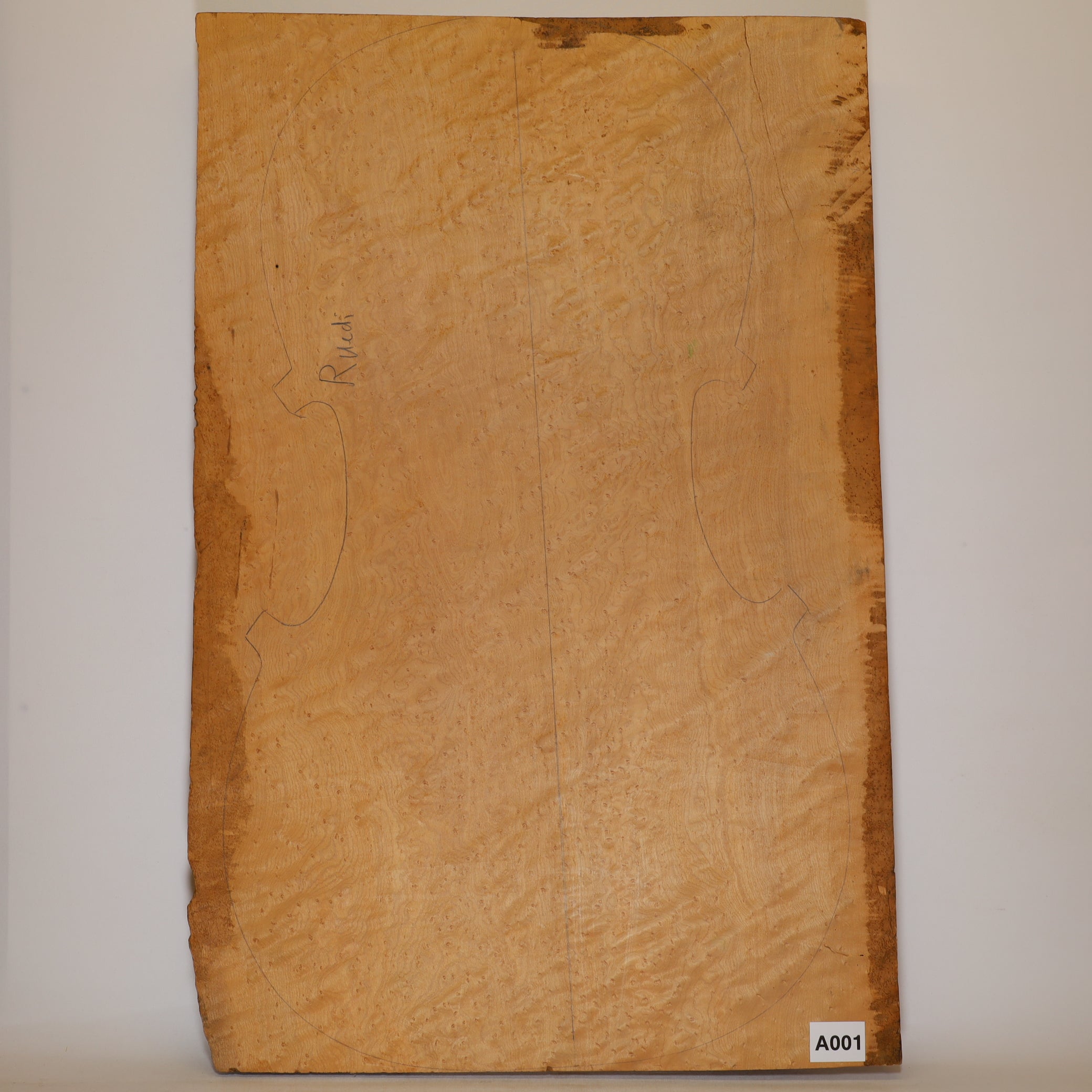 Bird's Eye Maple Back for Cello or Viola da Gamba old (no. A001)