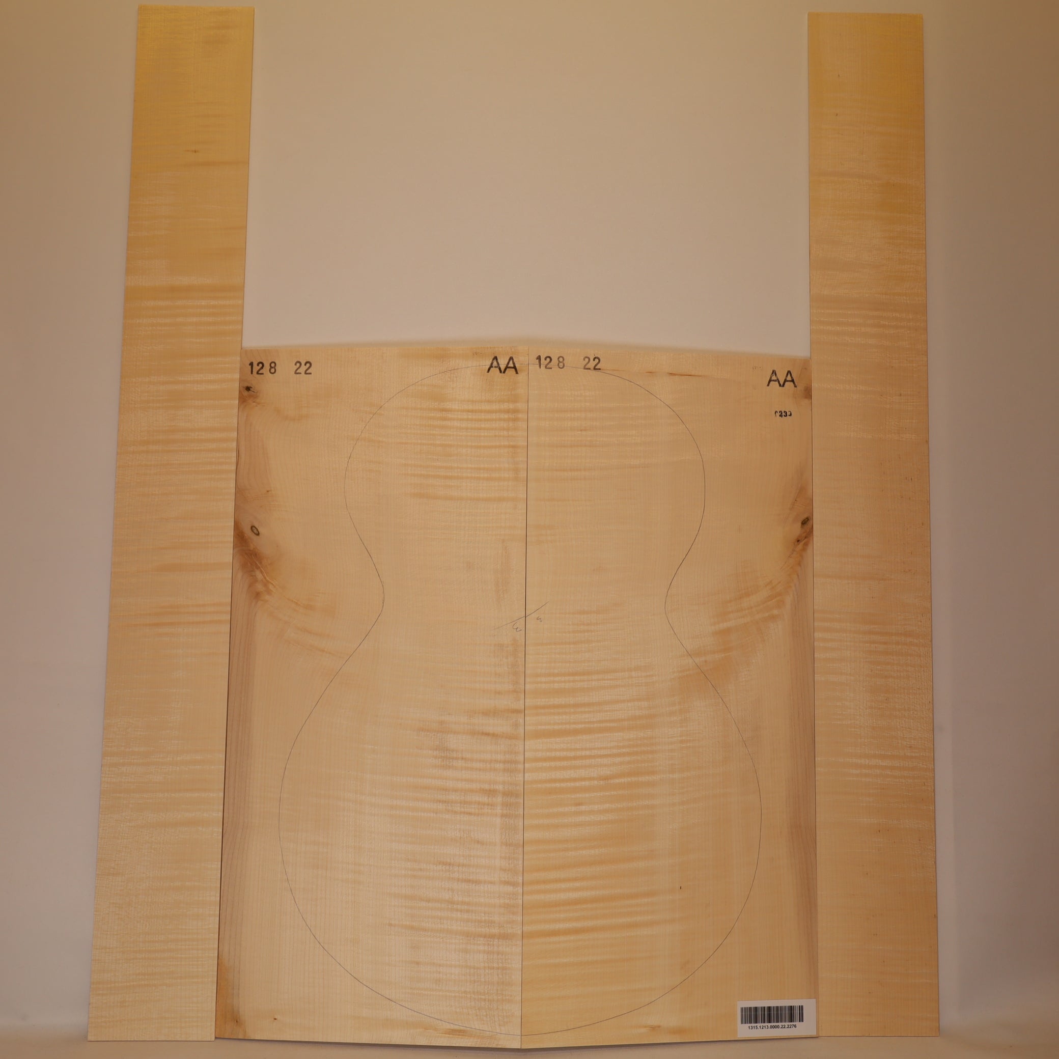 Ahorn Set (Boden/Zargen) für Archtop Gitarre AA (Nr. 2276)