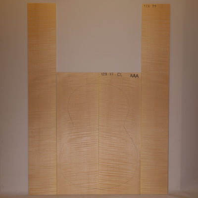 Ahorn Set (Boden/Zargen) für klassische Gitarre AAA (Nr. 2021)