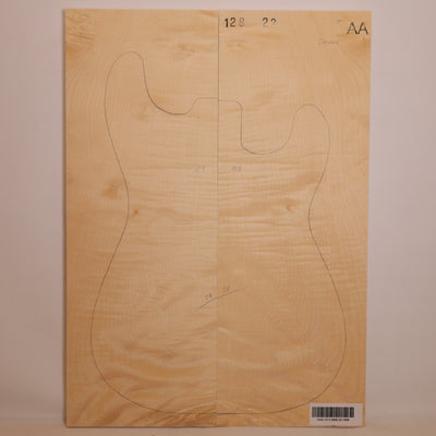 Ahorn Carved Top 2-teilig für E-Gitarre AA (Nr. 1609)