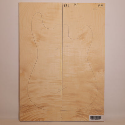 Ahorn Carved Top 2-teilig für E-Gitarre AA (Nr. 1611)