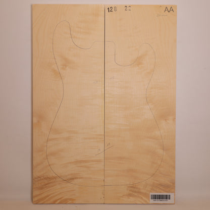 Maple Carved Top 2-piece for Electric Guitar AA (no. 1611)