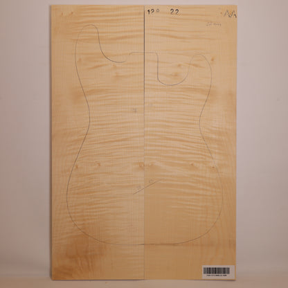 Maple Carved Top 2-piece for Electric Guitar AA (no. 1608)