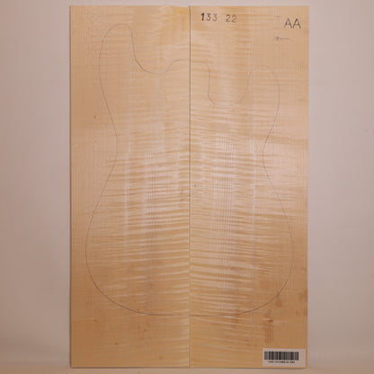 Maple Drop Top 2-piece for Electric Guitar AA (no. 1603)