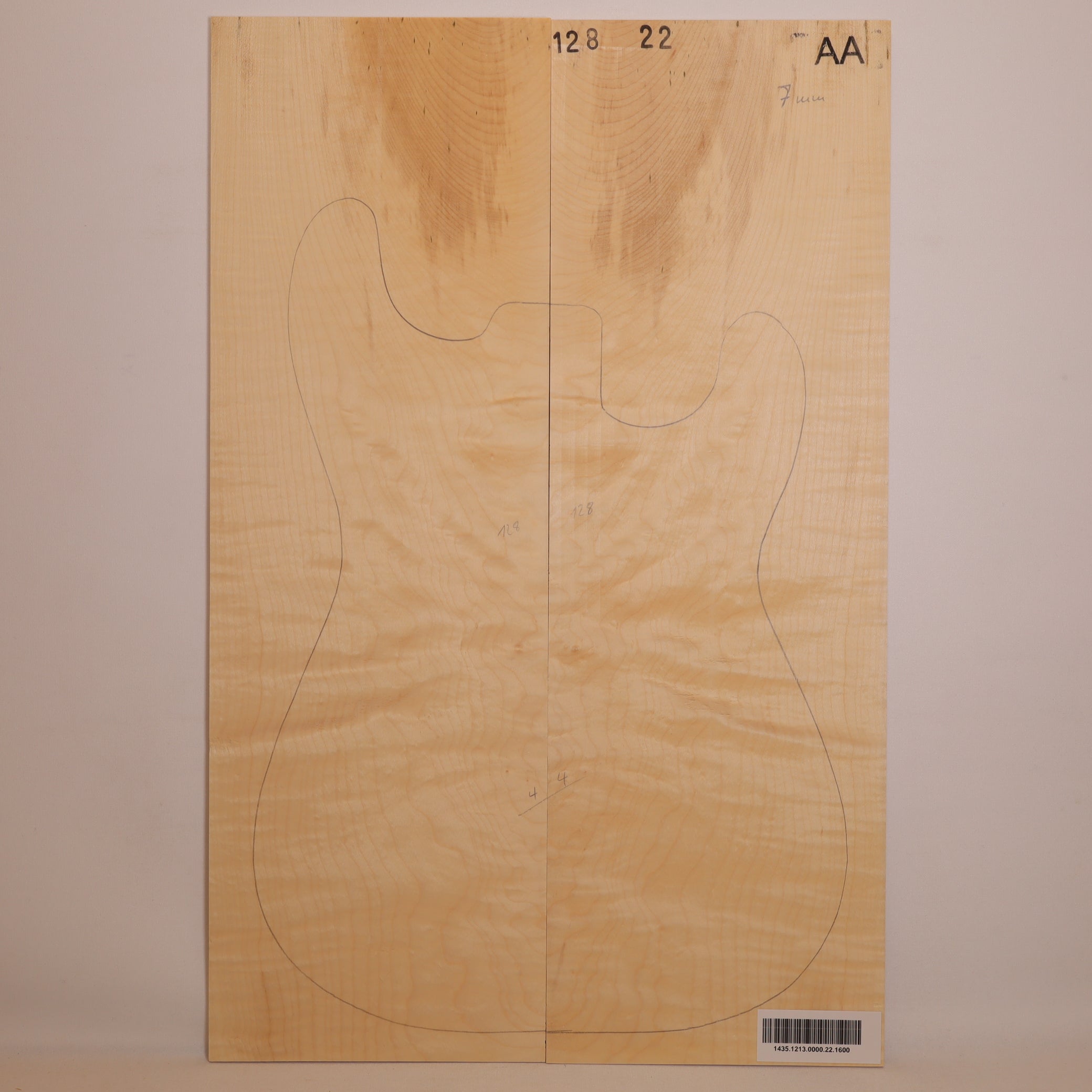 Maple Drop Top 2-piece for Electric Guitar AA (no. 1600)