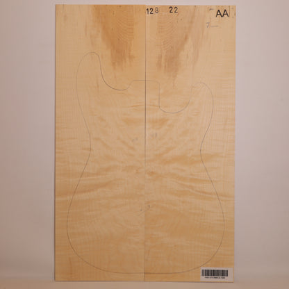 Maple Drop Top 2-piece for Electric Guitar AA (no. 1600)