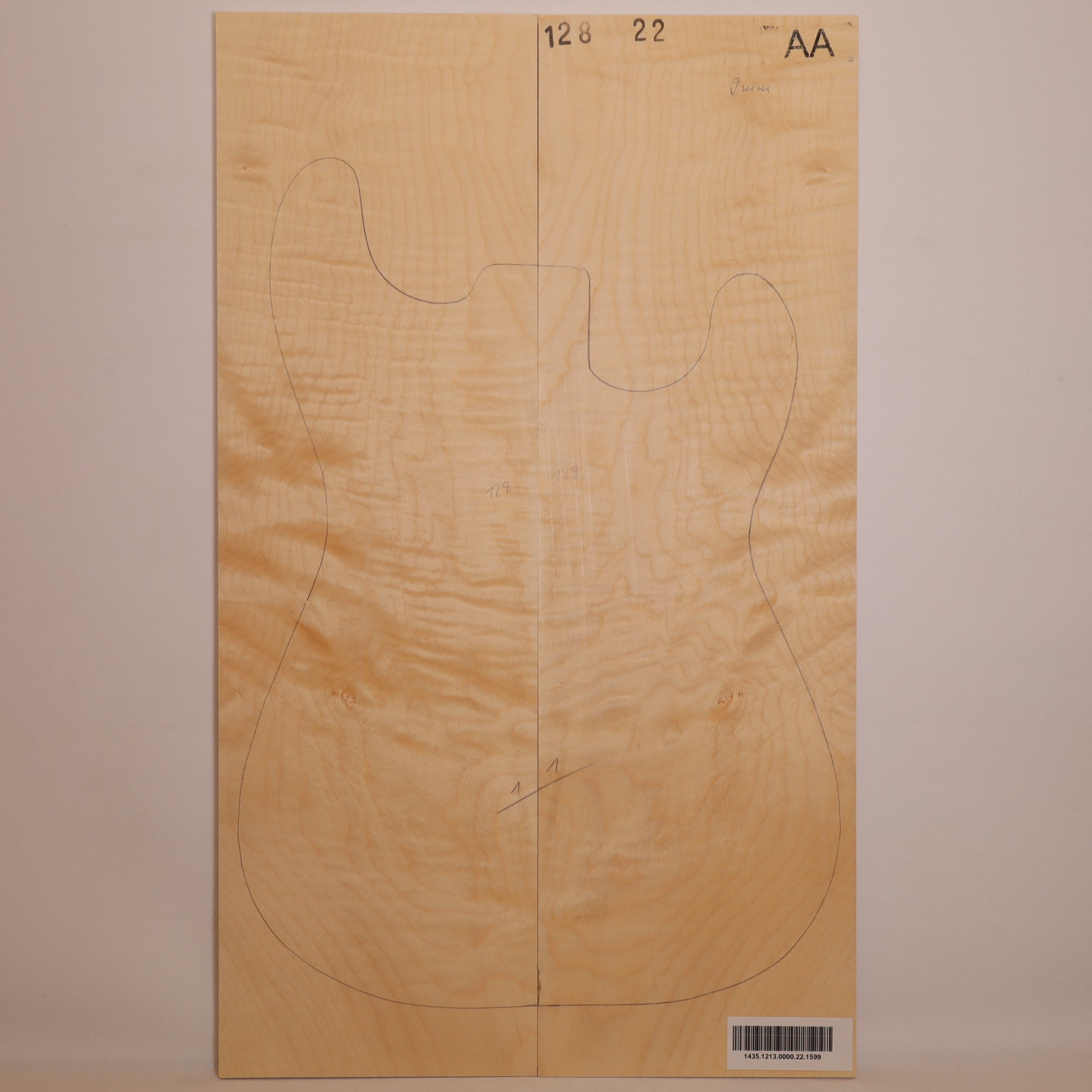 Maple Drop Top 2-piece for Electric Guitar AA (no. 1599)